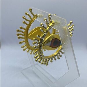 Gold Eye Statement Earrings: Schiaparelli inspired